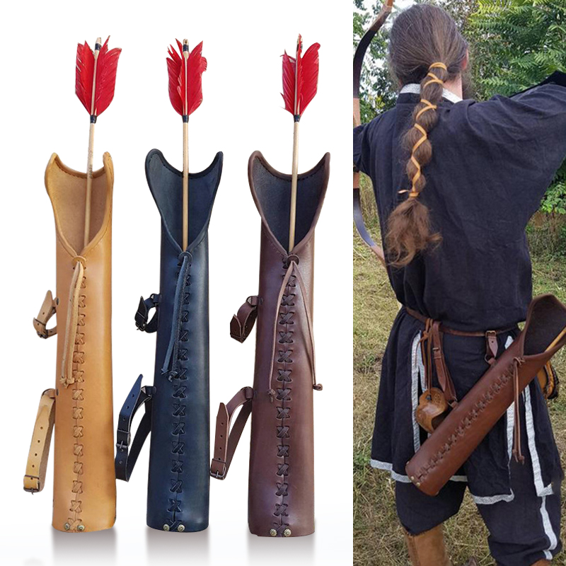 Cosplay Prop Bow - Стимпанк, средневековый винтажный кожаный пояс, колчан